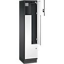 Vestiaire Z Cambio de C+P, 1 compartiment, avec socle, L 400 x P 525 x H 1980 mm, gris noir/blanc