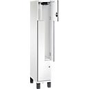 Vestiaire Z Cambio de C+P, 1 compartiment, sur pieds, L 300 x P 525 x H 1980 mm, blanc signalisation/blanc