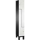 Vestiaire Z Cambio de C+P, 1 compartiment, sur pieds, L 300 x P 525 x H 1980 mm, gris noir/blanc