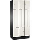 Vestiaire Z Cambio de C+P, 3 compartiments, avec socle, L 900 x P 525 x H 1980 mm, gris noir/blanc