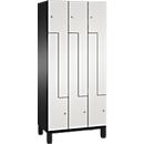 Vestiaire Z Cambio de C+P, 3 compartiments, sur pieds, L 900 x P 525 x H 1980 mm, gris noir/blanc