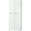 Vijlkast MONTERIA, glasfront, afsluitbaar, 5 OH, B 800 x D 370 x H 1960 mm, wit