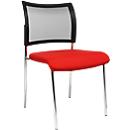 Visitor's chair, 4-legged, mesh, without armrests, set of 2, red