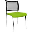 Visitor's chair, 4 legs, mesh, without armrests, set of 2, green