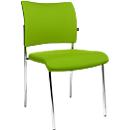 Visitor's chair, 4 legs, upholstered, without armrests, set of 2, green