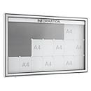 Vitrinas superiores, pontiagudas, 60 mm de profundidade, alumínio prateado