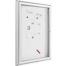 Vitrinekast MEDIA AR - voor buiten - B 960 x H 710 mm - 8 x DIN A4 - gehard veiligheidsglas - scharnierende deur
