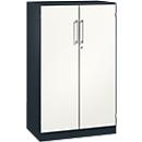 Vleugeldeurkast ASISTO C 3000, 3 ordnerhoogten, B 800 mm, antraciet/wit