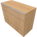 Vleugeldeurkast QUANDOS BOX, 2 ordnerhoogten, B 1000 x D 440 x H 748 mm, eiken masonic