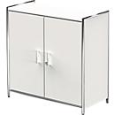 Vleugeldeurkast Toledo, met zicht-achterwand, afsluitbaar, 2 ordnerhoogten, B 800 x D 380 x H 780 mm, wit