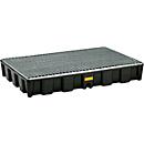 Vloerbeschermingsbak CEMO 120HD, polyethyleen, carterinhoud 120, gegalvaniseerd stalen rooster, met goedkeuring, B 1200 x D 800 x 180 mm