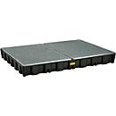 Vloerbeschermingsbak CEMO 250HD, polyethyleen, carterinhoud 250 l, gegalvaniseerd stalen rooster, met goedkeuring, B 1600 x D 1200 x 180 mm