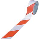 Vloermarkeringstape - zelfklevende folie - B 75 mm x L 33 m - rood/wit