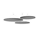 Voile de plafond acoustique rond gris chiné, set de 3 absorbant le son, moins de réverbération pour bureau/réunion/lounge, montage au plafond
