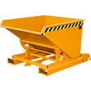 Volquete automático Bauer tipo 4A 600, 3 puntos de desbloqueo, sistema de desenrollado, capacidad 0,6 m³, hasta 1000 kg, amarillo anaranjado RAL 2000