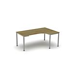 Vrijvormtafel NEVADA, B 1800 x D 1200/800 x H 740 mm, rond, eikenhoutdecor/aluminiumzilver