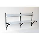 Wall bench, aluminium, 1500 mm wide, anthracite (RAL 7016)