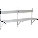 Wall bench, aluminium, 2000 mm wide, light grey (RAL 7035)