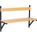 Wall bench, wood, 1015 mm wide, anthracite (RAL 7016)