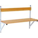 Wall bench, wood, 1015 mm wide, light grey (RAL 7035)