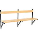 Wall bench, wood, 2000 mm wide, anthracite (RAL 7016)