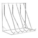 Wall bracket WSM inclined, one-sided, for castors up to 60 mm wide, W 2100 x D 1467 x H 2010 mm, galvanized steel, 6 places