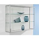 Wall display case, 1220 x 300 x 1020 mm, silver