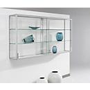 Wall display case, 2020 x 300 x 1020 mm, silver