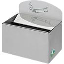 Wandasbak VAR, rechthoekig, met bordje (met icoontje), rvs, 0,8 l, B 200 x D 125 x H 200 mm