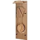 Wandgarderobe HAKU, 5 Haken mit jeweils 3 kg Tragkraft, Kleiderstange, Hutablage, B 300 x T 200 x H 1000 mm, Holz/Metall, dunkles Eiche-Dekor/schwarz