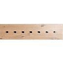 Wandgarderobe HAKU, 7 Haken mit jeweils 3 kg Tragkraft, B 800 x T 50 x H 200 mm, Holz/Metall, helles Eiche-Dekor/schwarz