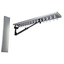 Wandgarderobe, klappbar, 26 Zweifachhaken, B 1450 mm, Aluminium eloxiert, silber