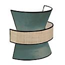 Wandleuchte Gatsby, Samt/Rattan, moosgrün, B 300 x T 300 x H 150 mm, 2 x E27, meet by paperflow