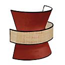 Wandleuchte Gatsby, Samt/Rattan, weinrot, B 300 x T 300 x H 150 mm, 2 x E27, meet by paperflow
