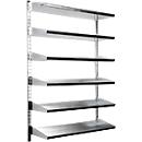 Wandregal 6VK, 6 Böden, ohne Sichtlagerkästen, L 1000 x B 640 x T 220 mm