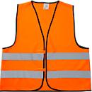 Warnweste, Unisex, EN ISO 20471: 2013, 2 Reflektorstreifen, in Tasche, 100 % Polyester, neonorange, Universalgröße M-XXL
