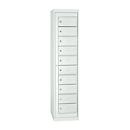 Wasgoedkast, afsluitbaar, met 10 vakken, hoogte 1800 mm, lichtgrijs/lichtgrijs