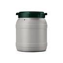 Weithalsfass, Volumen 15 l, mit Deckel, mit UN-Zertifizierung, wasserdicht, stapelbar, L 274 x B 274 x H 328 mm, R-HDPE, grau-grün