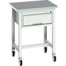 Werkbank Bott verso, Linoleum-Platte, 1 Schublade, mit Querstrebenset, B 700 x T 600 x H 930 mm, Lichtgrau