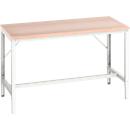 Werkbank Bott verso, Multiplex-Platte, mit Querstrebenset, B 1500 x T 800 x H 780 - 930 mm, RAL 7035 Lichtgrau