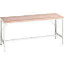 Werkbank Bott verso, Multiplex-Platte, mit Querstrebenset, B 2000 x T 800 x H 780 - 930 mm, RAL 7035 Lichtgrau