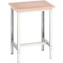 Werkbank Bott verso, Multiplex-Platte, mit Querstrebenset, B 700 x T 600 x H 780 - 930 mm, RAL 7035 Lichtgrau