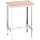 Werkbank Bott verso, multiplexplaat, met set dwarsbalken, B 2000 x D 800 x H 780 - 930 mm, RAL 7035 lichtgrijs