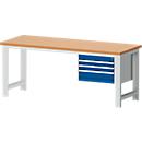 Werkbank cubio W-2077/11-2.37, gentiaanblauw