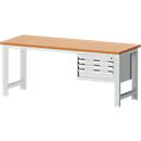 Werkbank cubio W-2077/11-2.37, lichtgrijs