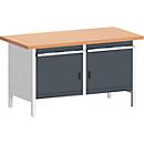 Werkbank met kast KW-1578-2.4, antracietgrijs