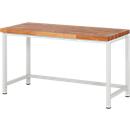 Werkbank Serie 8000, stationär, höhenverstellbar, Arbeitsplatte Buche-Massiv, B 1500 x T 700 x H 840-1040 mm