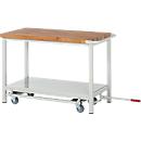 Werkbank serie 8000, verrijdbaar, neerlaatbaar, Legbord, B 1250 x D 700 x H 880 mm