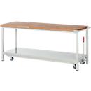 Werkbank serie 8000, verrijdbaar, neerlaatbaar, Legbord, B 2000 x D 700 x H 880 mm