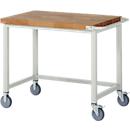 Werkbank serie 8000, verrijdbaar, werkblad massief beukenhout, B 1000 x D 700 x H 880 mm